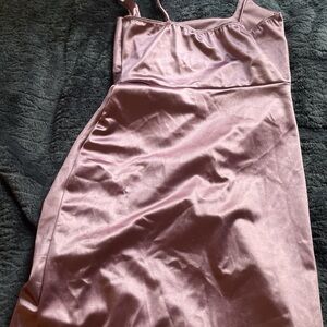 Elegant Mauve Satin Dress